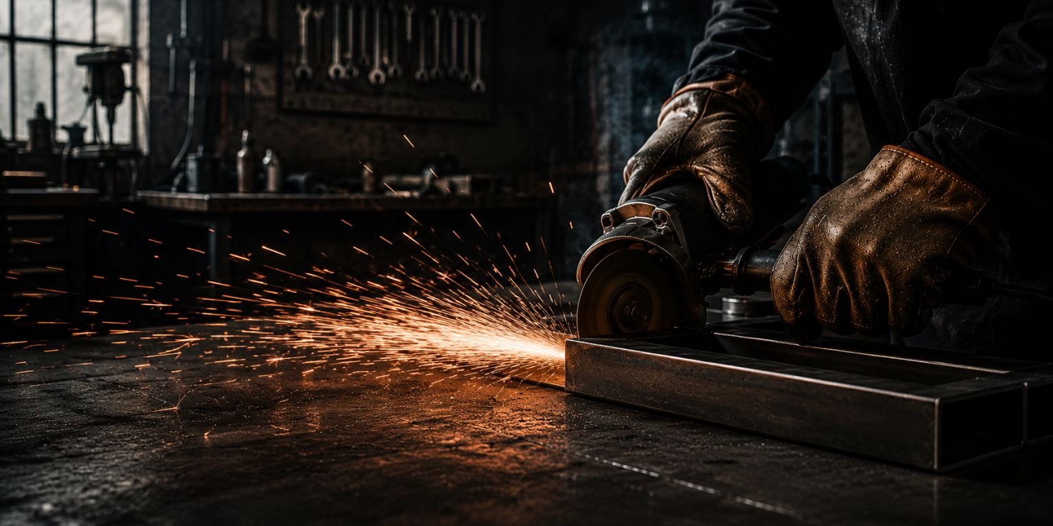 Découpe métallique dans l’atelier Bouchnak